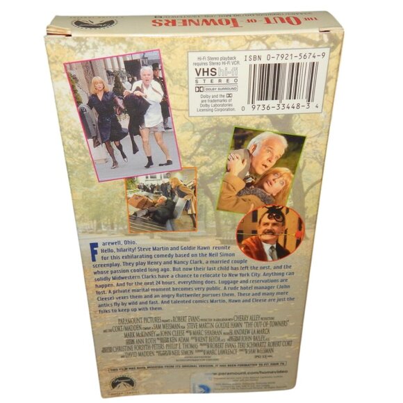THE OUT-OF-TOWNERS vintage VHS in original paper case Steve Martin Goldie Hawn - Picture 3 of 6